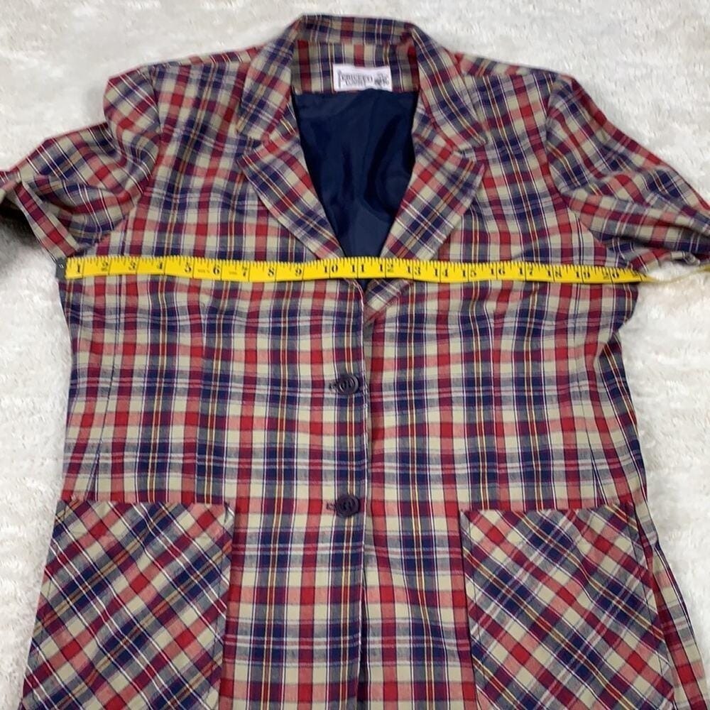 Vintage 70s Cricket Lane plaid double button blazer Jacket, med - L - Picture 5 of 8